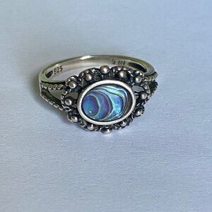 NV 925 Sterling Silver Abalone Ring